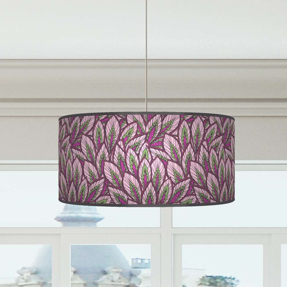 Floral Lampshade in Purple and Green Ceiling Light Drum Lamp Shade 02