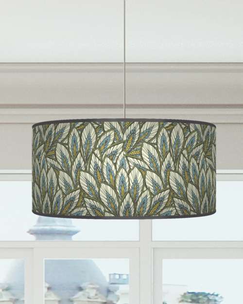 Floral Lampshade in Blue Green Ceiling Light Drum Lamp Shade 04