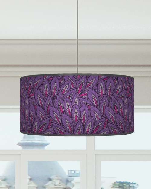 Floral Lampshade in Deep Purple Pink Ceiling Light Drum Lamp Shade 07