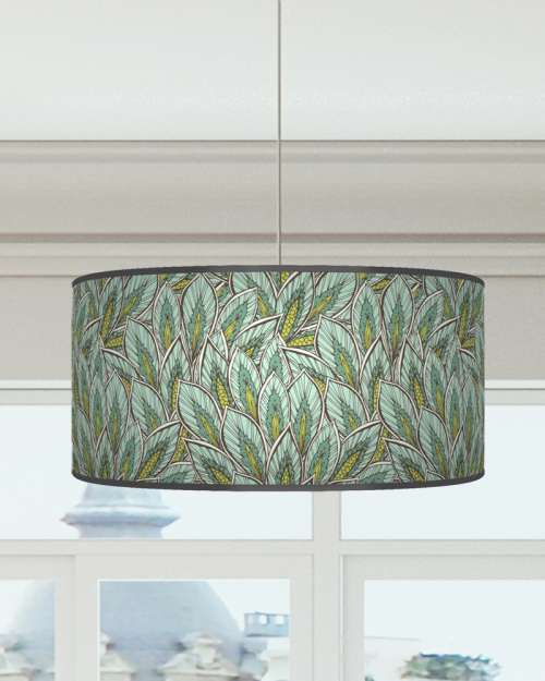 Leaves Floral Shades of Green Ceiling Light Drum Lamp Shade 08
