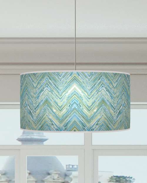 Chevron Lampshade Shades of Blue Ceiling Light Drum Lamp Shade dz105
