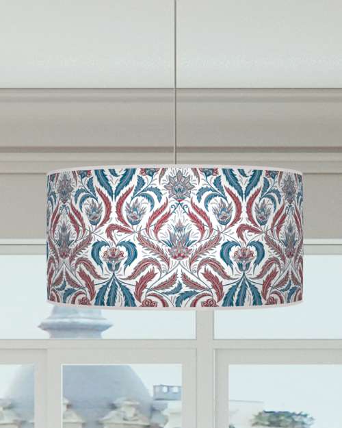 Morris Inspired Lampshade Deep Red Blue Ceiling Light Drum Lamp Shade dz110