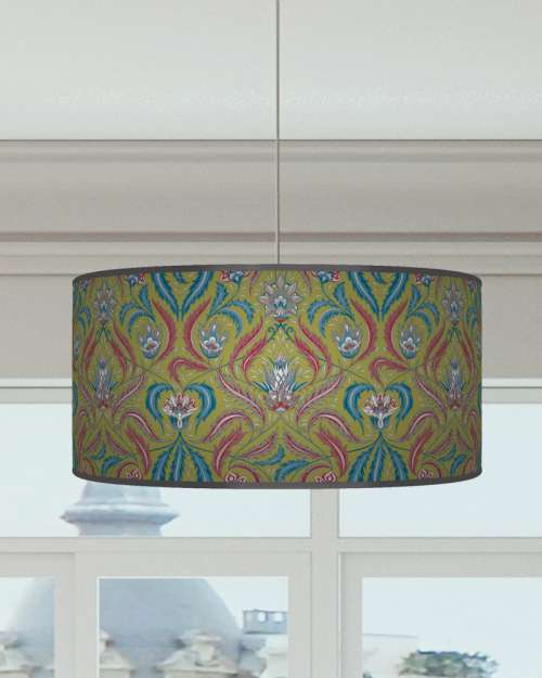 Morris Inspired Lampshade Blue Purple Green Ceiling Light Drum Lamp Shade dz111