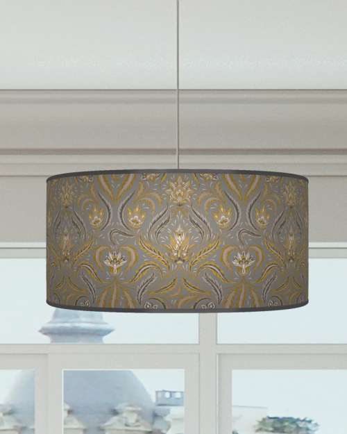 Morris Inspired Lampshade Grey Gold Ceiling Light Drum Lamp Shade dz113