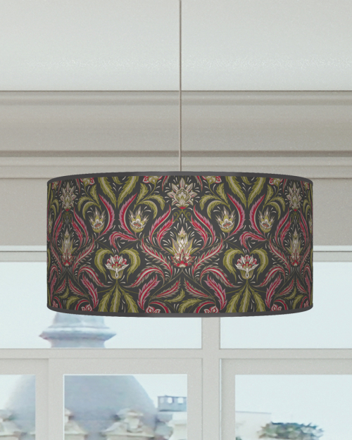 Morris Inspired Lampshade Green Pink Grey Ceiling Light Drum Lamp Shade dz116