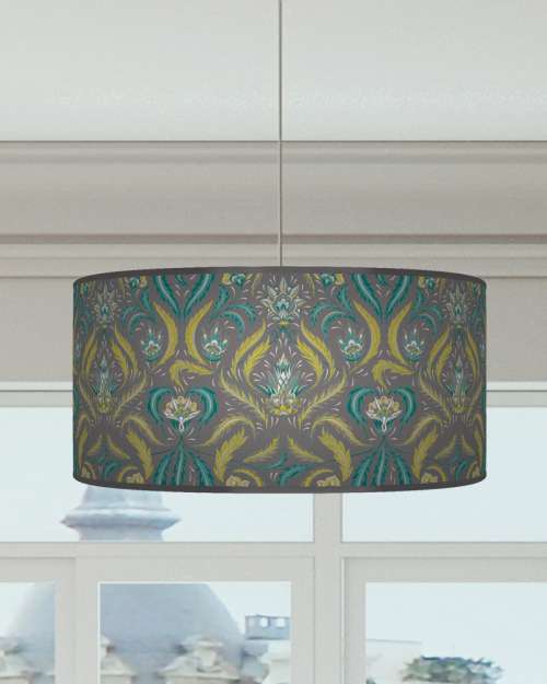 Morris Inspired Lampshade Teal Blue Green Grey Ceiling Light Drum Lamp Shade dz117