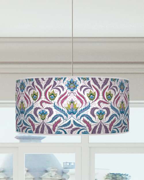 Morris Inspired Lampshade Blue Pink Green White Ceiling Light Drum Lamp Shade dz120
