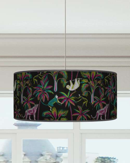 Tropical Jungle Lampshade Multi Green Blue Purple Ceiling Light Drum Lamp Shade dz148