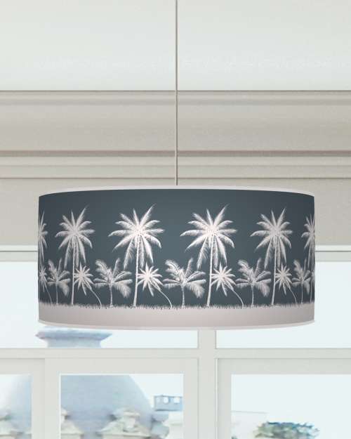 Palm Trees Lampshade Cosmic Blue White Ceiling Light Drum Lamp Shade dz162