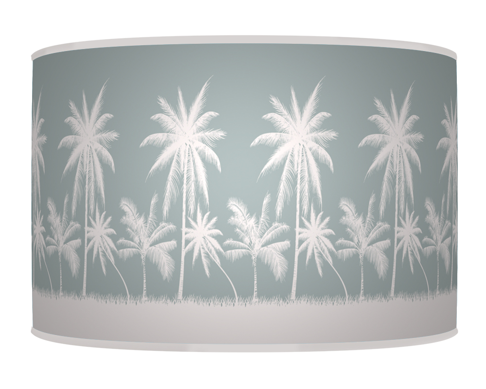 Palm Trees Lampshade Duck Egg Blue White Ceiling Light Drum Lamp Shade dz167 - Image 3