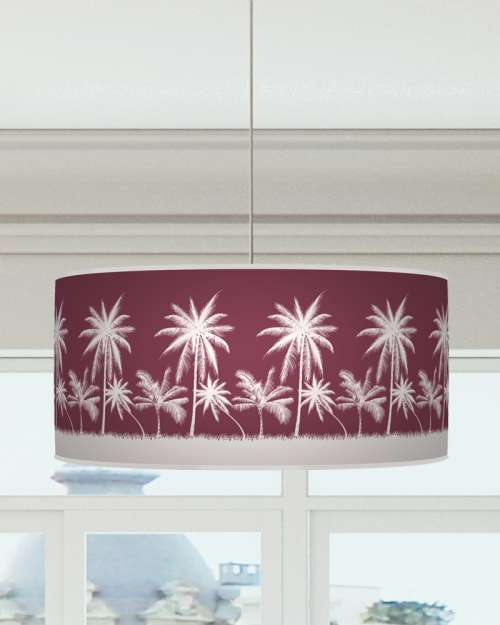 Palm Trees Lampshade Purple Plum White Ceiling Light Drum Lamp Shade dz168