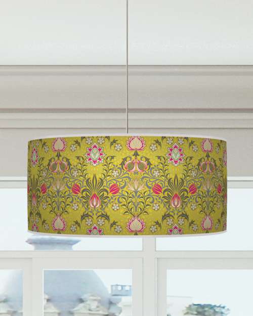 Morris Inspired Lampshade Yellow Pink Grey Ceiling Light Drum Lamp Shade dz208