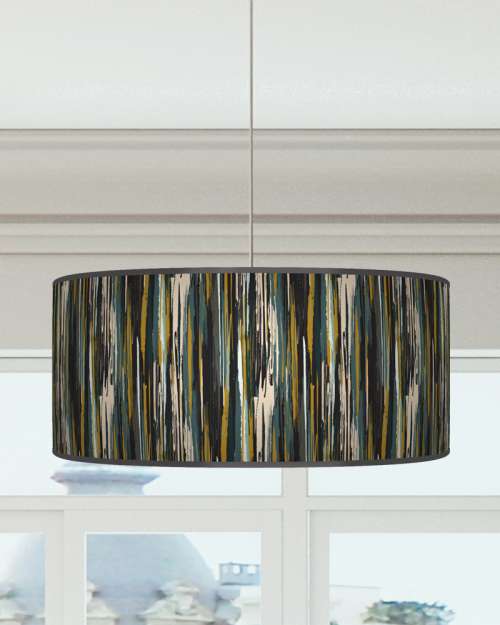 Stripe Abstract Lampshade Mustard Teal Grey Ceiling Light Drum Lamp Shade dz211
