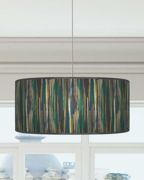 Stripe Abstract Lampshade Emerald Green Blue Grey Ceiling Light Drum Lamp Shade dz212