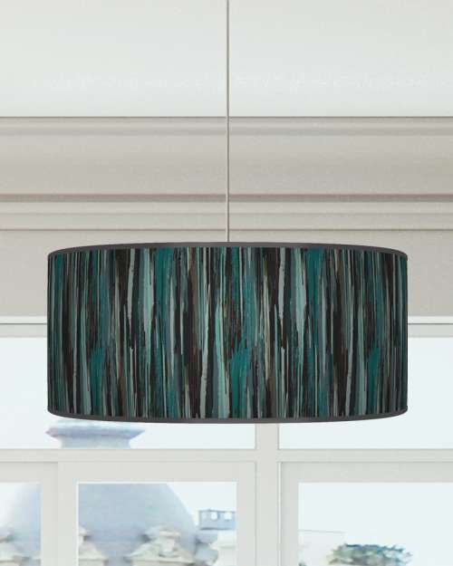 Stripe Abstract Lampshade Teal Blue Grey Ceiling Light Drum Lamp Shade dz215