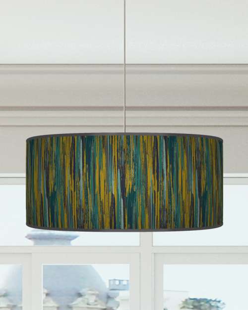 Stripe Abstract Lampshade Teal Green Grey Ceiling Light Drum Lamp Shade dz216