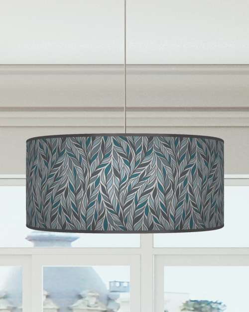 Leaves Lampshade Blue Grey Ceiling Light Drum Lamp Shade dz223