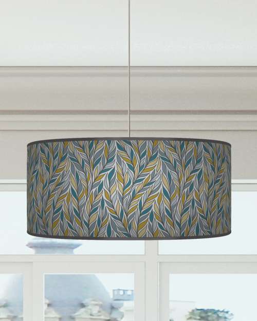 Leaves Lampshade Green Blue Mustard Ceiling Light Drum Lamp Shade dz224