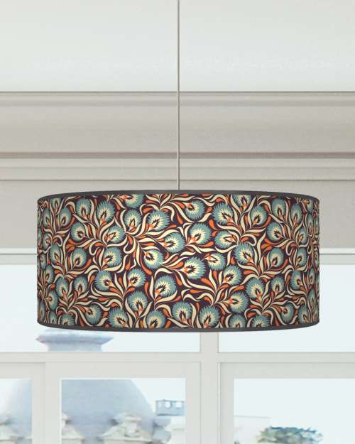 Floral lampshade Blue Orange Ceiling Light Drum Lamp Shade dz227