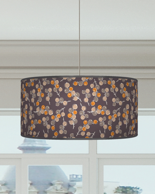 Berries Orange Yellow Grey Beige Ceiling Light Drum Lamp Shade dz27