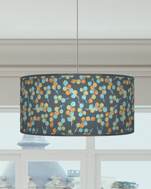 Berries Orange Blue Green Grey Ceiling Light Drum Lamp Shade dz32
