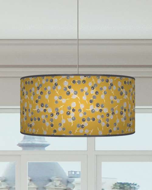 Berries Mustard Yellow Grey Ceiling Light Drum Lamp Shade dz33