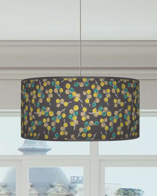 Berries Teal Beige Green Grey Ceiling Light Drum Lamp Shade dz34