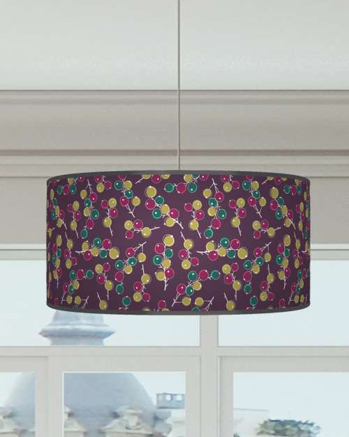 Berries Plum Purple Green Teal Ceiling Light Drum Lamp Shade dz37