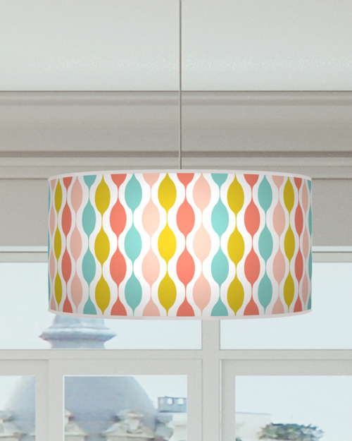Geometric Lampshade Orange Green Blue Pink Ceiling Light Drum Lamp Shade dz41