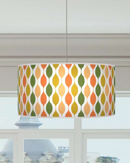 Geometric Lampshade Coral Orange Green Ceiling Light Drum Lamp Shade dz42