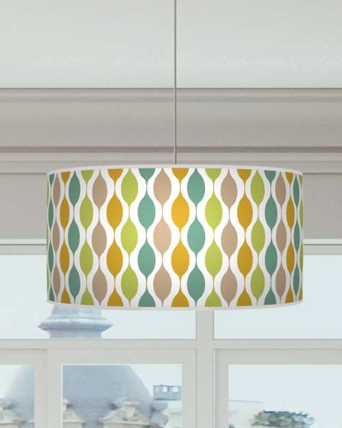 Geometric Lampshade Green Blue Mustard Beige Ceiling Light Drum Lamp Shade  dz51