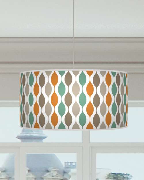 Geometric Lampshade Orange Teal Brown Grey Ceiling Light Drum Lamp Shade dz52