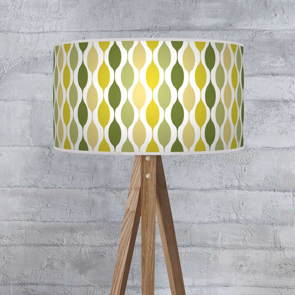 Geometric Lampshade Shades of Green Ceiling Light Drum Lamp Shade  dz54 - Image 2