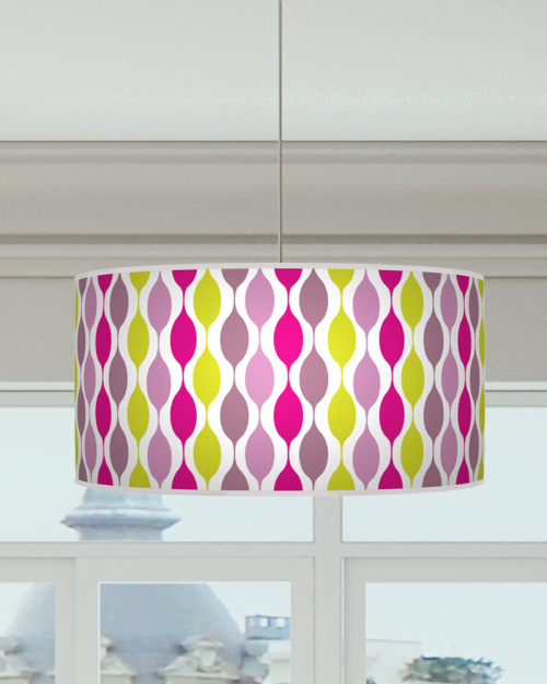 Geometric Lampshade Purple Fuchsia Green Ceiling Light Drum Lamp Shade  dz58