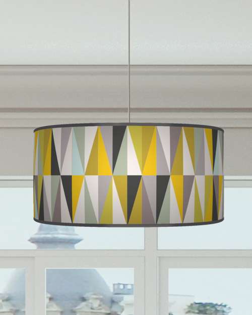 Mustard Lampshade Yellow Grey Ceiling Light Drum Lamp Shade dz89