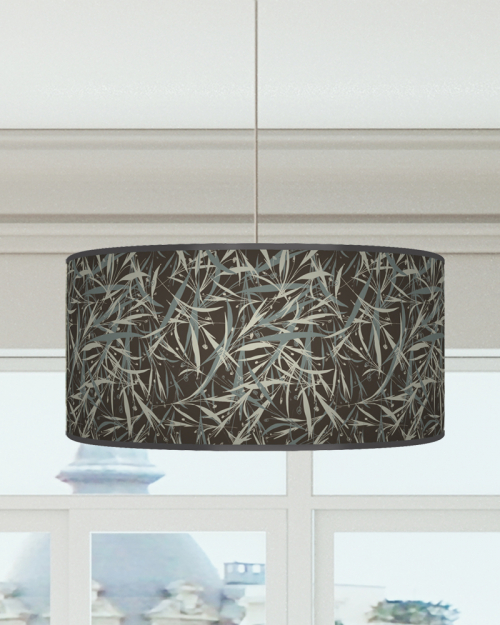 Leaves Floral Shades of Grey Ceiling Light Drum Lamp Shade  dz16