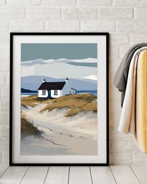 Highland Cottage Contemporary Art Print Unframed